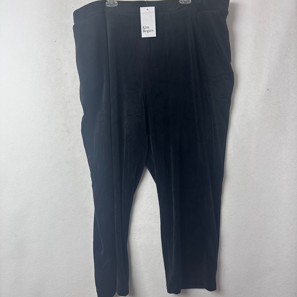 Kim Rogers Womens‎ 4X Black Velour Pants Plus Size KRBT01039W Loungewear NWT